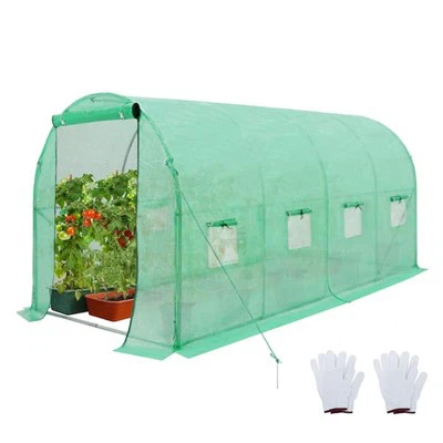 20 Ft. W X 10 Ft. D X 6.6 Ft. H Large Walk-in Greenhouse Tunnel Garden